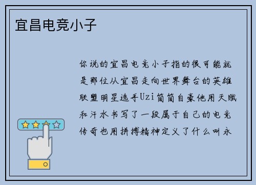 宜昌电竞小子
